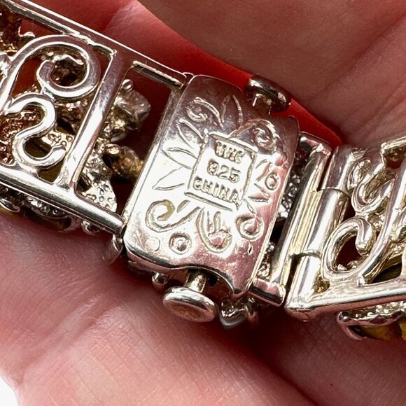 Whitney Kelly Womens Bracelet Sterling Silver Tiger Eye Jasper Fall Leaves - Picture 5 of 9